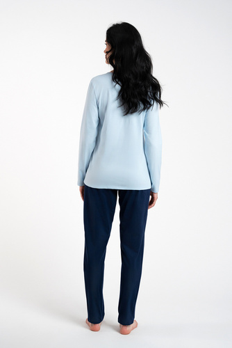 Arietta Pijama cu mânecă lungă și pantaloni pentru femei Italian Fashion - albastru 