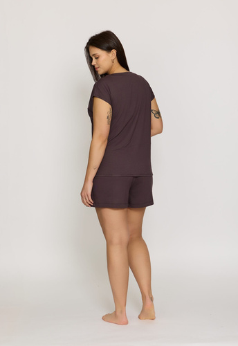 Pantaloni scurți pijama Mefemi Mila PDI1 vâscoză confort brown