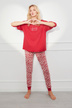 Pijama lungă roșie