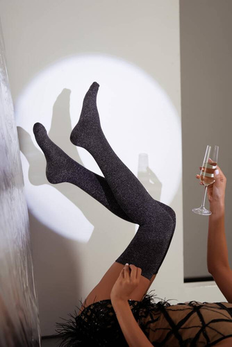 1429.000 Ciorapi de dama peste genunchi cu Lurex Milena - negri