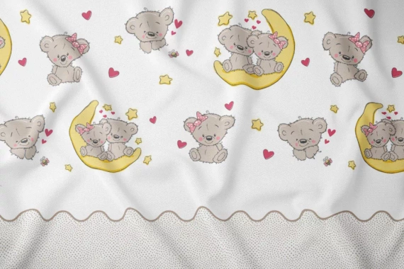 2896 D Dreamland Lenjerie de pat din bumbac pentru copii, ursuleți Karo