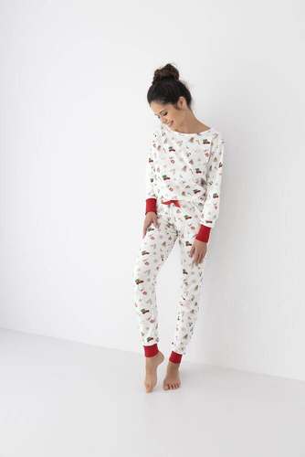 Pijama pentru femei Samantha Sensis -ecru