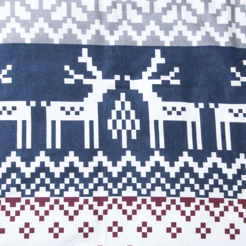 31515/1 Set de lenjerie de Crăciun din flanel Flannellove Darymex bordo bleumarin - set 100% bumbac, călduros și moale