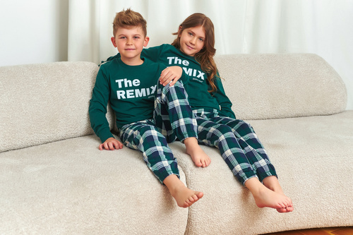 Doctor Nap 7342 – Pijamale unisex pentru copii „The Remix” | Colecție de familie, producție poloneză - bleumarin
