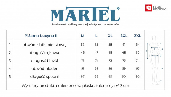 Pijama Lucyna II 271 Martel bumbac frunze mânecă 3/4 7/8