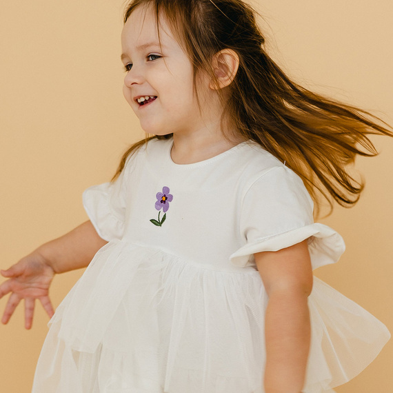 Rochie din tul Meadow Eevi - ecru