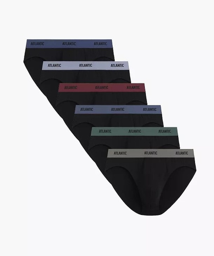 Slipuri bărbați Atlantic 6SMP-004 A6 negru – set 6 bucăți, 95% bumbac, croială sport