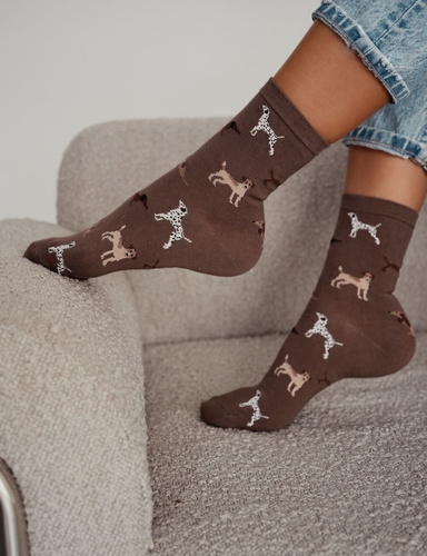 Șosete Damă din Bumbac Milena 0200-199 – Model cu Căței, Potrivire Perfectă, Confort Ridicat, Pentru Fiecare Zi