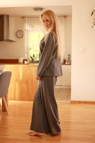 Emi - geaca eleganta de dama, 95% bumbac 5% elastan | Marca poloneză Mirale - gri