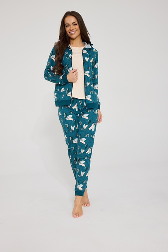 Cornette Betty 355/512 pijama damă 3 piese 100% bumbac marine