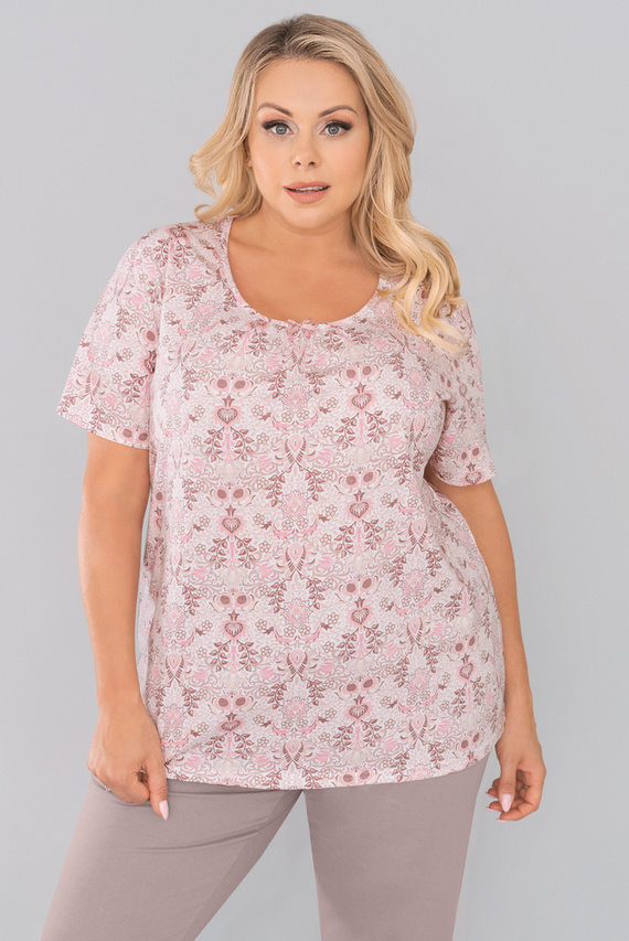 Kalmia Pijamale pentru femei cu mânecă scurtă, pantaloni 3/4 Italian Fashion-print 