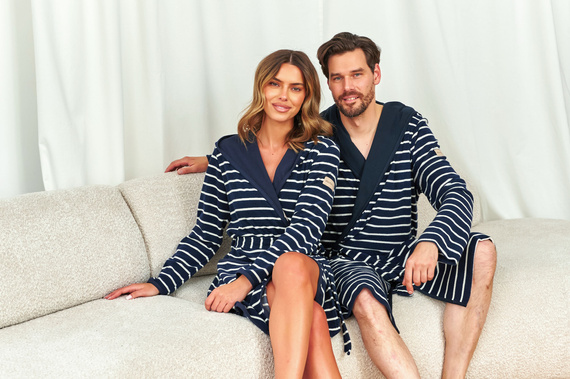 7225 Halat de baie dama Doctor Nap - eleganta si confort pentru fiecare zi - marin