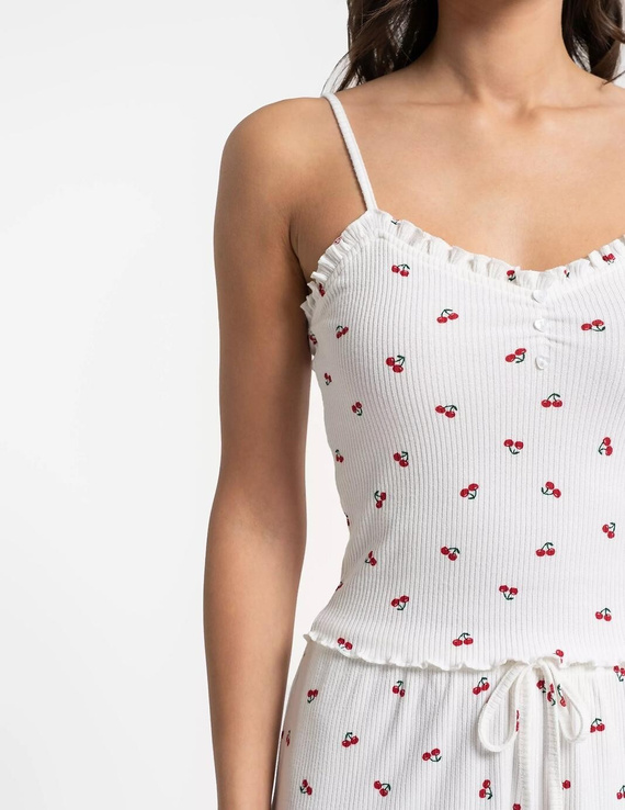 Moraj PDD3100-002 pijama damă vară ecru cu cireșe