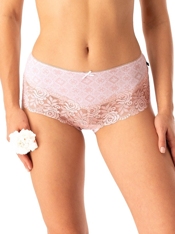 Slip dama din bumbac Key LPB 731 negru bej - set 2 piese la cutie, croiala clasica