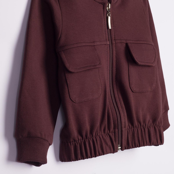 226274 Nicol HANIA Bluza bomber pentru fete, bumbac, maro închis