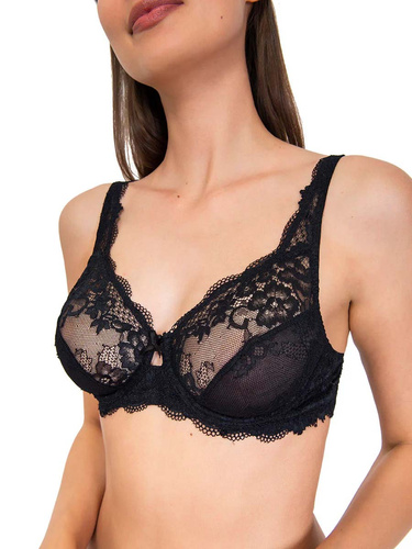 2442 Sutien Wonderlace - dantela, moale, cu sarma si reglabil Sielei negru