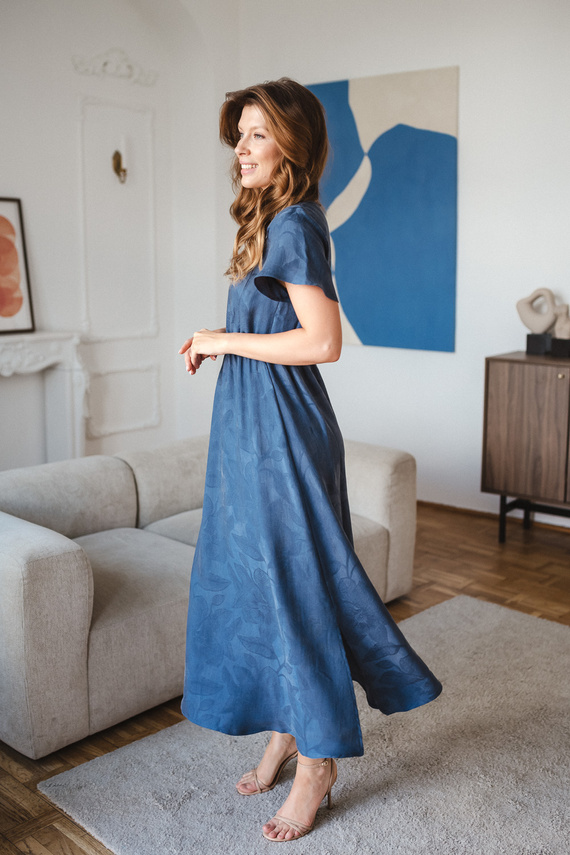 Rochie de sarcină și alăptare Milk & Love Lovely Dress Long bleumarin
