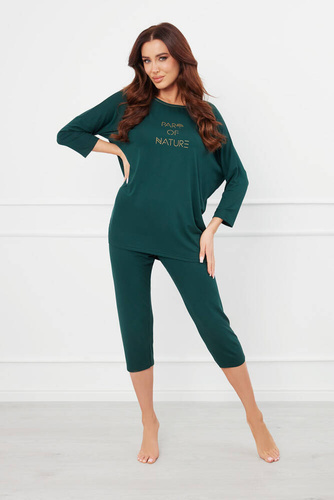 Natura Ladies 3/4 pijamale Italian Fashion - verde 