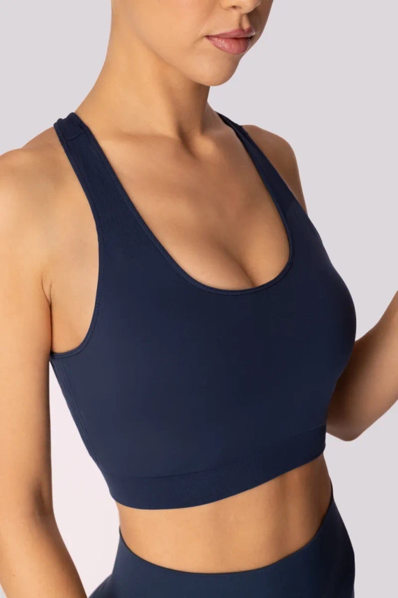 Sutien sport top cu bază Mona, bleumarin