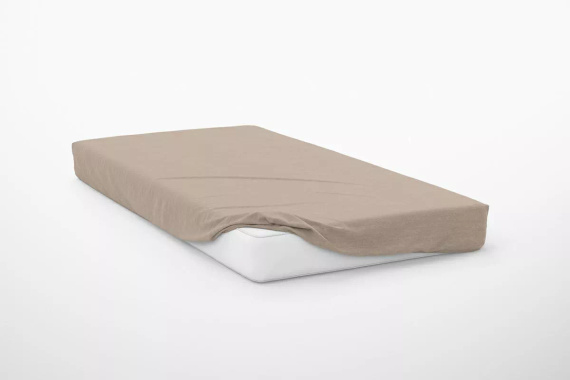 Cearșaf cu elastic din microsatin Poly Detexpol neted și practic taupe 