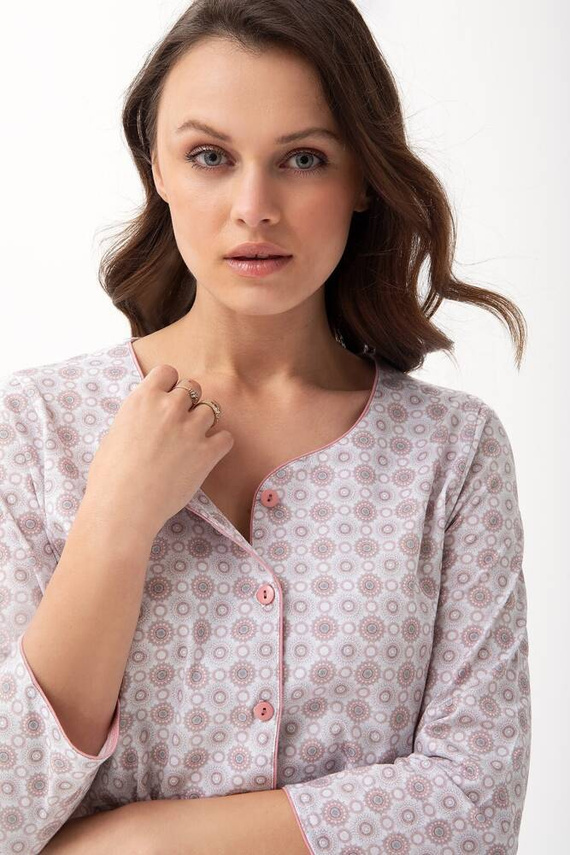 668 Luna pijamale dama cu fermoar - ecru-roz