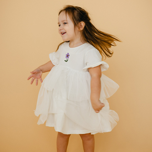 Rochie din tul Meadow Eevi - ecru