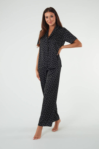 Ria Pijama pentru femei cu mânecă scurtă, pantaloni lungi Italian Fashion - print