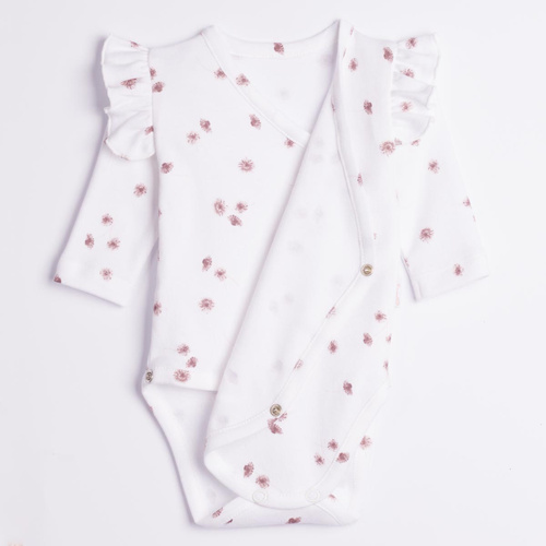 Nicol Hania 226094 Body cu închidere tip petrecut, mânecă lungă, imprimeu floral, crem