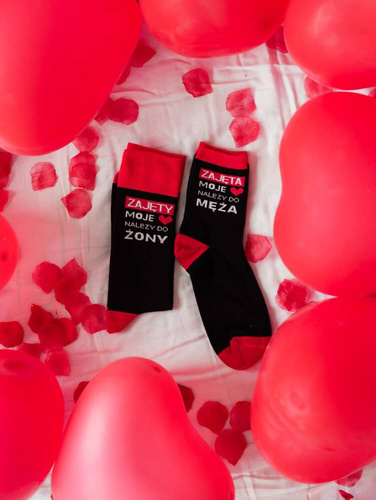 0125-016 Ciorapi bărbați Milena de Ziua Îndrăgostiților - negri