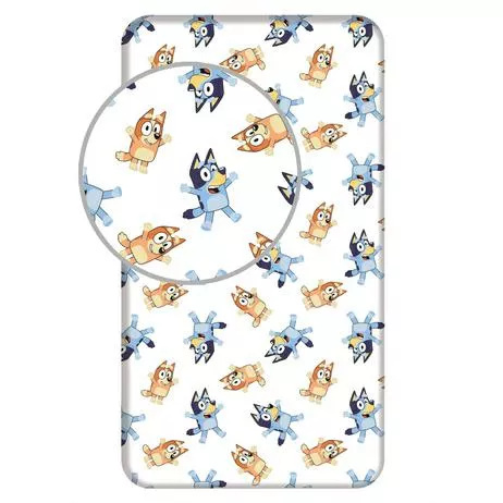 Practică de bumbac cu elastic 90x200 Bluey 061 Jerry Fabrics albă