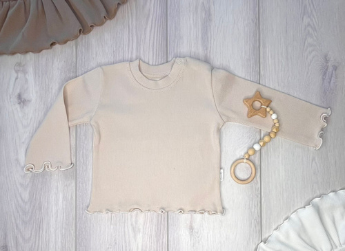 BI012 Bluza fetita cu maneca lunga Mamatti - bej deschis