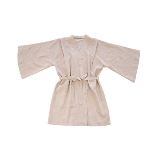 Halat de baie din muselina kimono bej Makaszka | 100% bumbac, usor si aerisit