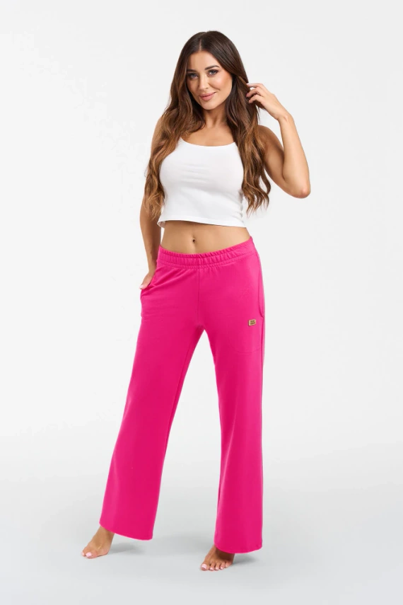 Alta Pantaloni de damă Italian Fashion - fucsia