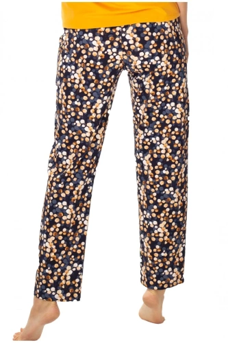 86674 Pantaloni de pijama Lucy imprimeu Pescăruși maro