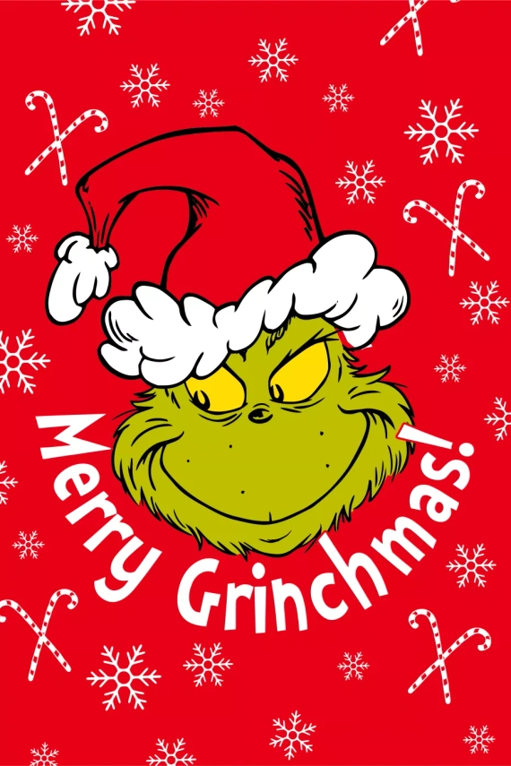 Pătură Grinch Merry Grinchmas 100x140 roșu microfibră Jerry Fabrics