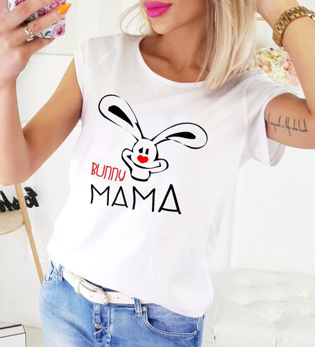 Bluzka dla mamy "BUNNY MAMA" Moocha biały