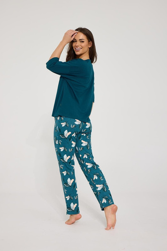 Pijamale damă Cornette Bridget 1109/510 verde, 100% bumbac, lungă