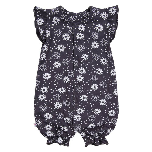 Salopeta fete EEVI - grafit cu flori, 100% bumbac