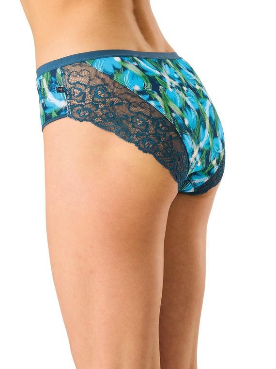 Chiloți damă Key LPC 572 midi bikini din bumbac cu dantelă – set 2 buc