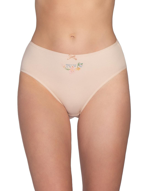 Chiloți L-120 BI-105 Lama din bumbac, chiloți damă bikini, set 3 bucăți, cu model floral