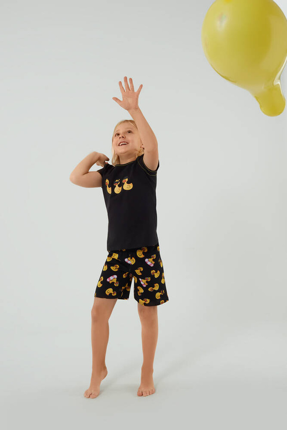 Pijama pentru fete Anatre Italian Fashion - negru/print 