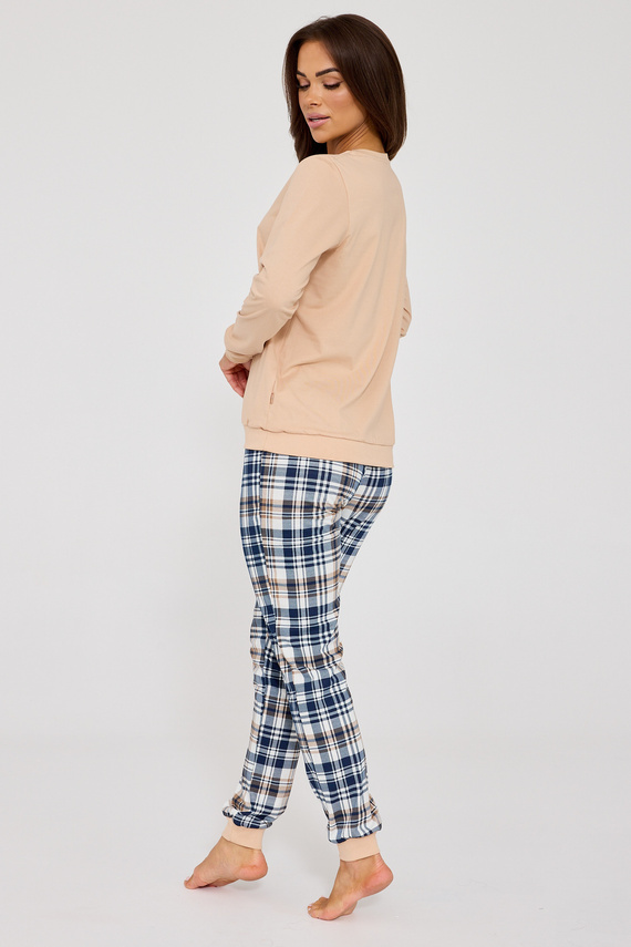 671/425 Cornette Bears pijamale dama | Bumbac, imprimeu ursuleț, pantaloni în carouri