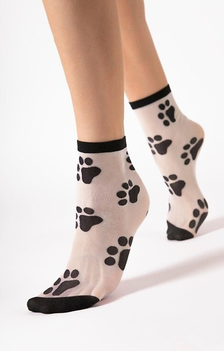 G 1192 Pawpaw Socks 20den Fiore negru-alb