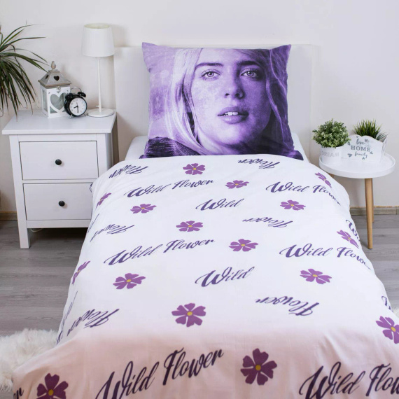 Lenjerie Billie Eilish 140x200 bumbac Jerry Fabrics cu fermoar