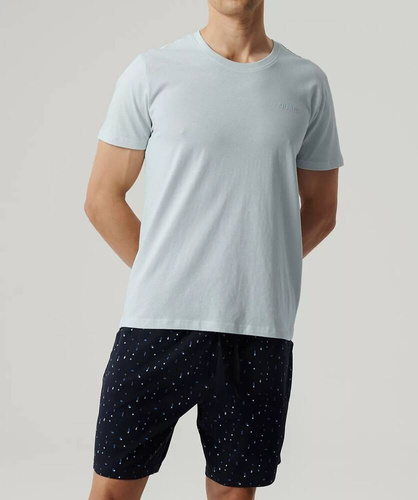 NMP-385 Pijamale bărbați cu mâneci scurte, Atlantic - albastru deschis