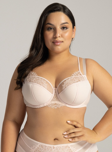 2163 Sutien semi-moale AVA cu pudră Sutien elegant semi-umflat cu dantelă