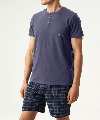NMP-380 Pijamale bărbați cu mâneci scurte, Atlantic - bleumarin