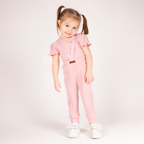 213018 Pantaloni cu salopete "Nelly" Nicol - roz