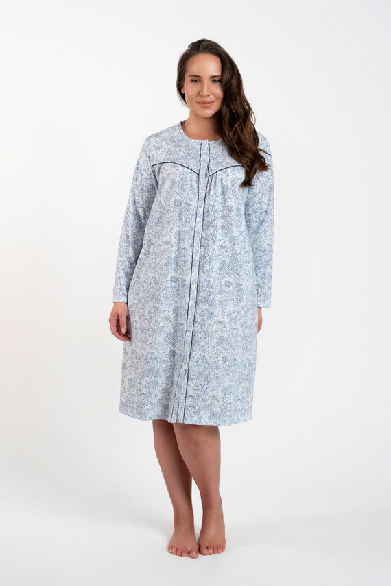 Cămașă de noapte Talita descheiată Modă italiană - blue print 