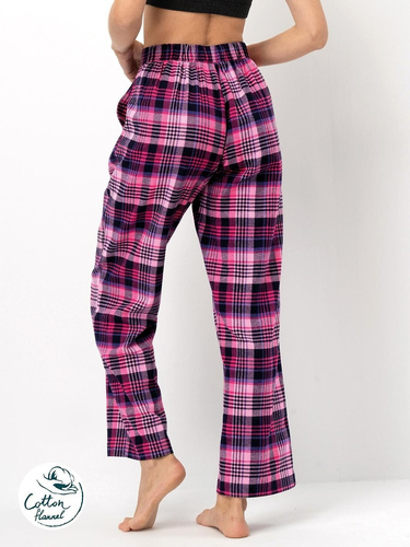 Pantaloni de pijama dama LHE 490 Key, fucsia - flanel din bumbac in carouri